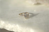 3.45ct Oval Lab Diamond Bezel Engagement Ring
